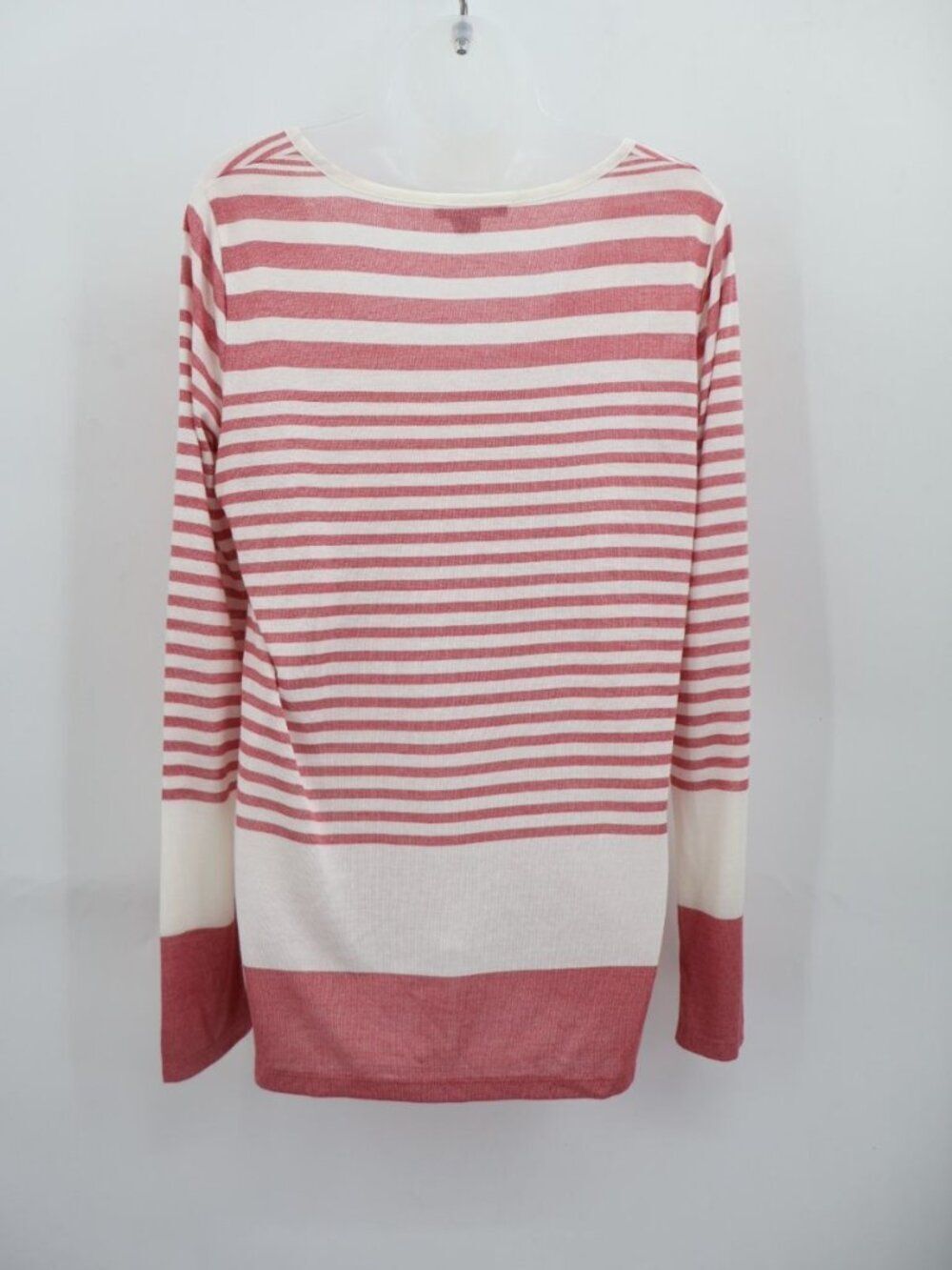 Vince Striped Scoopneck Shirt Tunic Lightweight Mauve Pink White Size Medium - Picture 6 of 10
